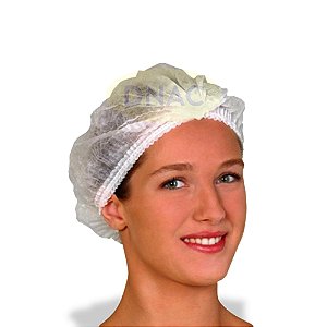 Touca Descartável TNT Branca 42 cm - Com 100 Unidades - Caixa com 50 Pct