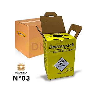 Caixa Coletora de Material Perfuro / Cortante NR 03 - Descarpack - Caixa com 20 Unidades