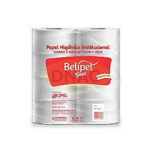 Papel Higiênico Rolão Gold Branco Luxo (8 X 300 m) - Belipel