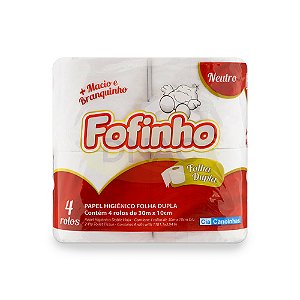 Papel Higiênico Folha Dupla - Fofinho - Fardo com 96 rolos