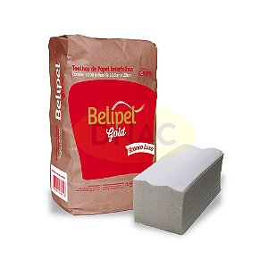 Papel Interfolhas (20 x 20,5) Branco Luxo Gold - Com 850 Fl - Belipel - Fardo com 5 Pacotes