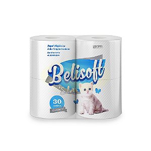 Papel Higiênico Belisoft SILVER Folha Simples - Com 64 Rolos - Belipel