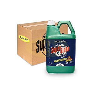 Água Sanitária 5 L com Cloro Ativo - Super Globo Brasil - Caixa com 04 Galões