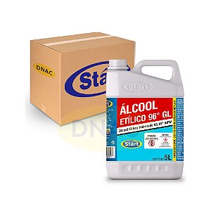 Álcool 96° Líquido - 5 L - Start - Caixa com 4 gl