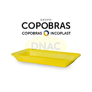 Bandeja de Isopor B-4 Amarela Rasa (275 x 150 x 14 mm) - Com 400 Un - Copobras
