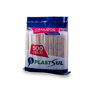 Canudo Sachê Longo 5 mm x 25 cm c/ 500 - PlastSul / Kanudex