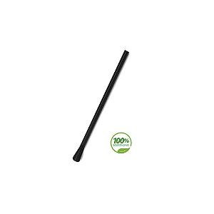 Canudo Mexedor Preto Biodegradável 6 mm x 20 cm c/100 unidades - Fardo com 20 pacotes - Refresque
