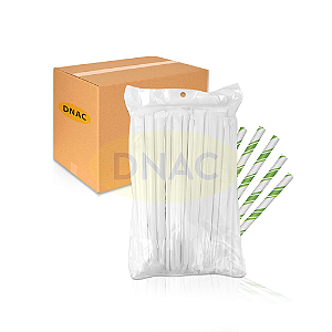 Canudo de Papel Eco (06 mm x 197 mm) Com 100 Unidades - Caixa com 20 Pacotes