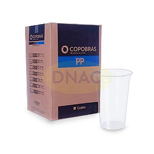 Copo Descartável 300 ml Transparente (PP) - Com 100 Un - Copobras/Cristalcopo - Caixa com 20 Pacotes