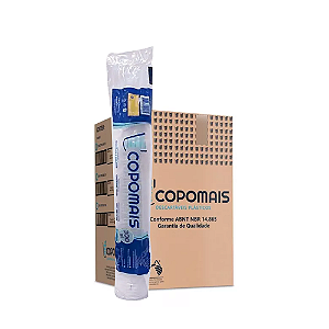 Copo Descartável 300 ml Transparente (PS) - Com 100 Un - Copomais - Caixa com 20 Pacotes