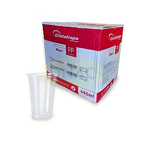 Copo Descartável Liso 440 ml Transparente (PP) - Caixa com 1.000 un - Cristalcopo
