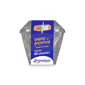 Garfo Aperitivo Petisquinho Cristal - Com 180 Un - Strawplast