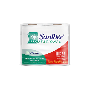 Papel Hig. Rolão Inovatta Folha Dupla Santher 100% Celulose (8 x 250 mt)
