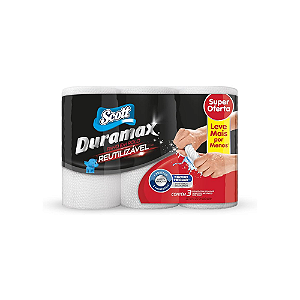 Pano Scott Duramax Reutilizável Rolo (20,1 x 21,5) - PACOTE COM 3 ROLOS
