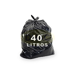 Saco de Lixo Preto 40 Litros (48 X 53) - Com 100 unidades