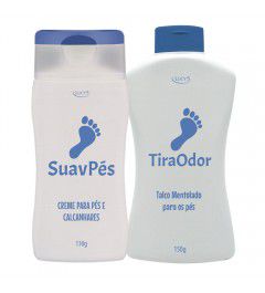 Kit Tiraodor -  Kit contem um creme pés e calcanhares e uma talco mentolado.