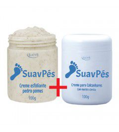 Kit Suav Pés - Contém 1 Creme para Calcanhares + 1 Creme Esfoliante Pedra Pomes.