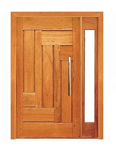 Porta Pivotante Estrelar Com Visor Lateral - Madeira Maciça - Angelim