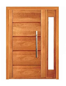 Porta Pivotante Mil Com Visor Lateral - Madeira Maciça - Angelim