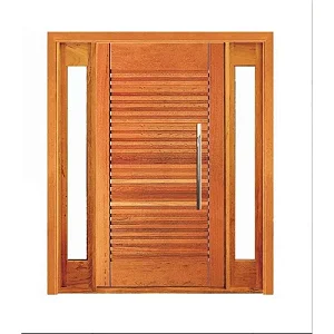 Porta Pivotante Buritis Com Visor Lateral Duplo - Madeira Maciça - Angelim