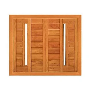 Janela De Correr Horizontal Com Visor Reta - Madeira Maciça - Angelim