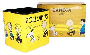 Caneca Snoopy 300 ml Follow Us Porcelana