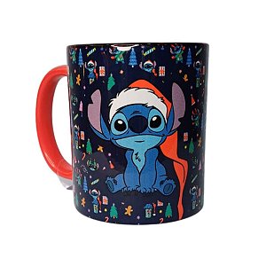 Caneca Stitch Natal Disney Vermelha 350 ml Pop