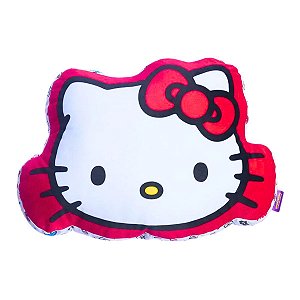 Almofada Formato Hello Kitty Sanrio Branca e Vermelha