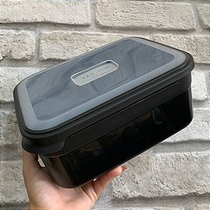 Pote Retangular de 3 Litros  - Preto