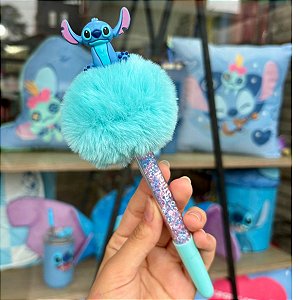 Caneta Stitch Escrita Azul Pompom