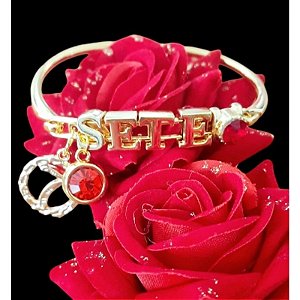Bracelete Folheado Dona Sete Pombogira Umbanda Candomblé