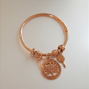 Bracelete Folheado Familia Ofange e Abebe Umbanda Candomblé