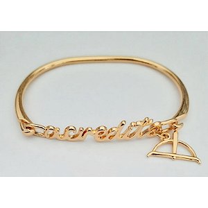 Bracelete Folheado Fé Acredite Orixá Umbanda Candomblé