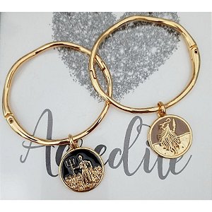 Bracelete Orixá Regência Exu Omulu Dourado Umbanda Candomblé