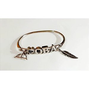 Bracelete Pulseira Folheada Prateada Orixá Oba Candomblé