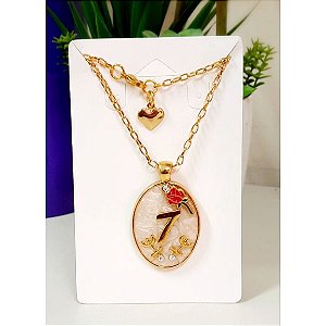 Cordão Medalhão Luxo Pombagira D.Sete, Sete Encruzilhadas Umbanda Candomblé