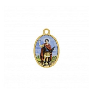 Pingente Berloque Folheado Medalha Santo Expedito Dourado