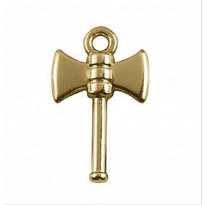 Pingente Berloque Oshe Machado Dourado Prateado Xango Umbanda Candomblé