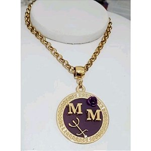 Pingente Maria Mulambo Redondo Roxo Umbanda Candomblé(Só Pingente)