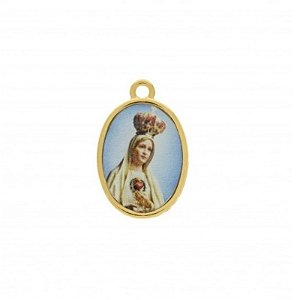 Pingente Medalha Nossa Senhora de Fátima Dourado