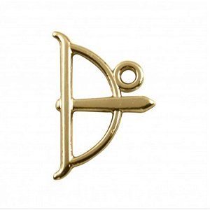 Pingente Berloque Ofá Oxossi Odé Dourado Umbanda Candomblé