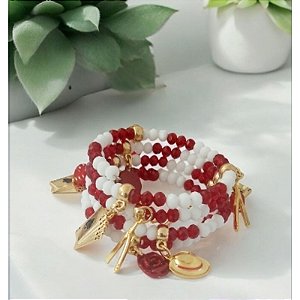 Pulseira 5 Voltas Malandra Maria Navalha Chapeu Dado Navalha Baralho Rosas Umbanda Candomblé