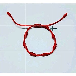 Pulseira 7 Nós Amuleto Proteção Cruz Aço - kit 3 unidades