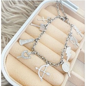 Pulseira Aço Orixás Xango Omulu Oxossi Iansã Oxala Iemanja Exu Patuá Proteção Umbanda Candomblé