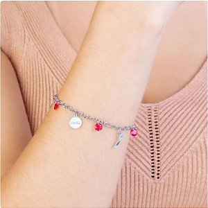 Pulseira Aço Pedra Vermelha Orixá Iansa Patuá Umbanda Candomblé