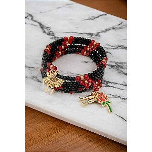 Pulseira Bracelete Aço Voltas Pombogira Rainha Umbanda Candomblé