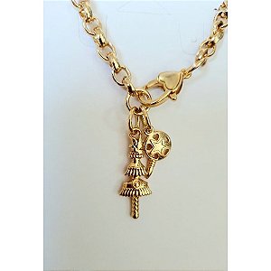 Pulseira Dourada Orixá Oxalá Oxum Umbanda Candomblé