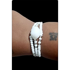 Pulseira Guia Proteção Voltas Miçanga Oxalá Umbanda Candomblé