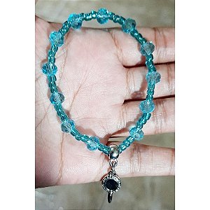Pulseira Iemanja Cristal Micanga Aquamarine Abebe