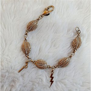 Pulseira Prateada Buzio Orixá Ogum Iansa Umbanda Candomblé